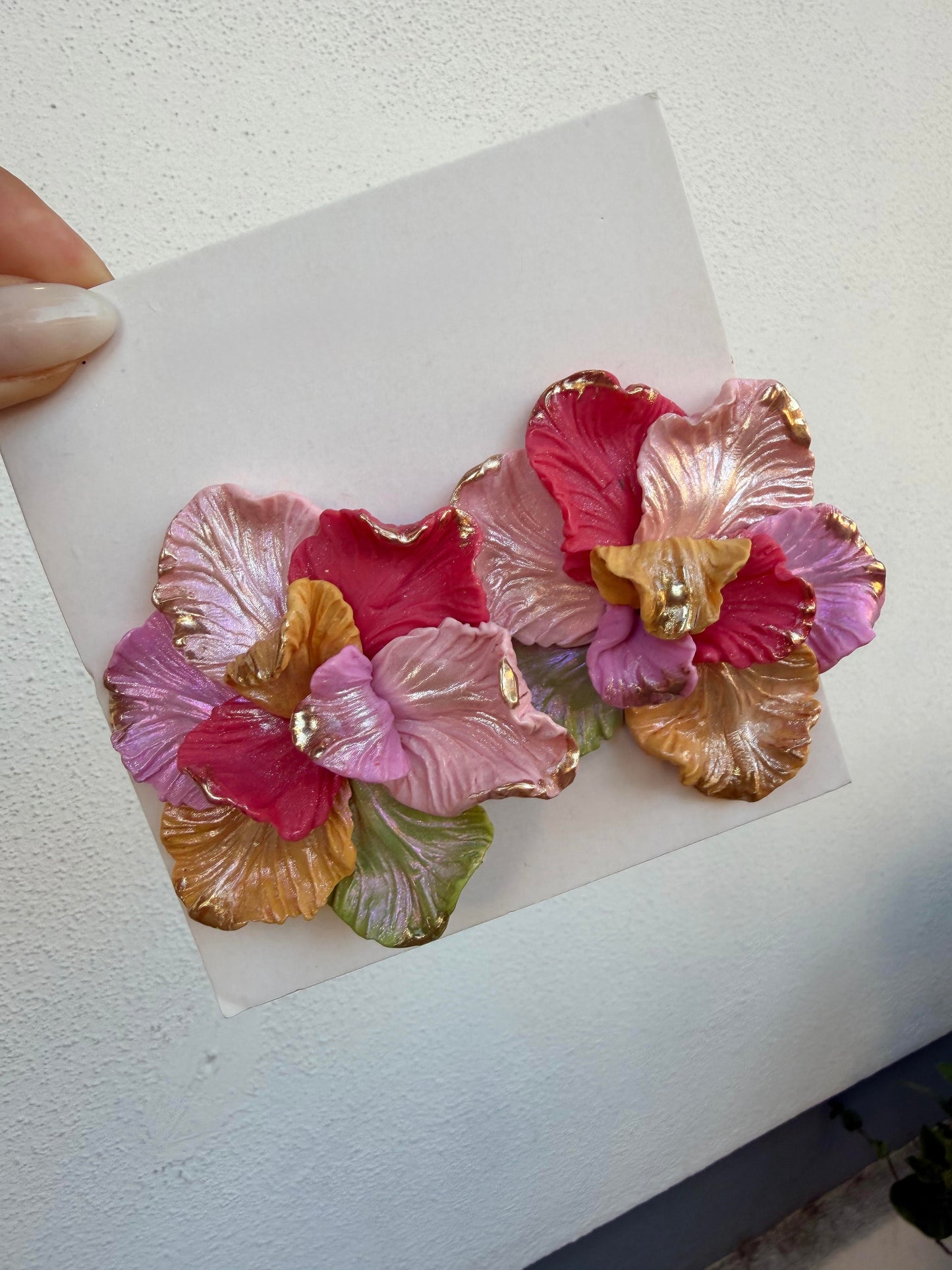 ORECCHINI FIORE MULTI ROSA