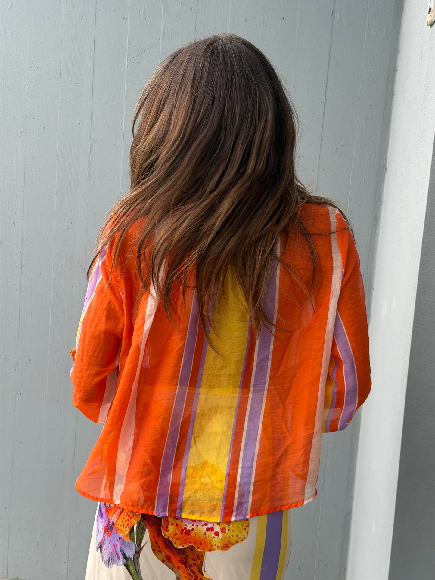 CAMICIA RIGHE ARANCIO