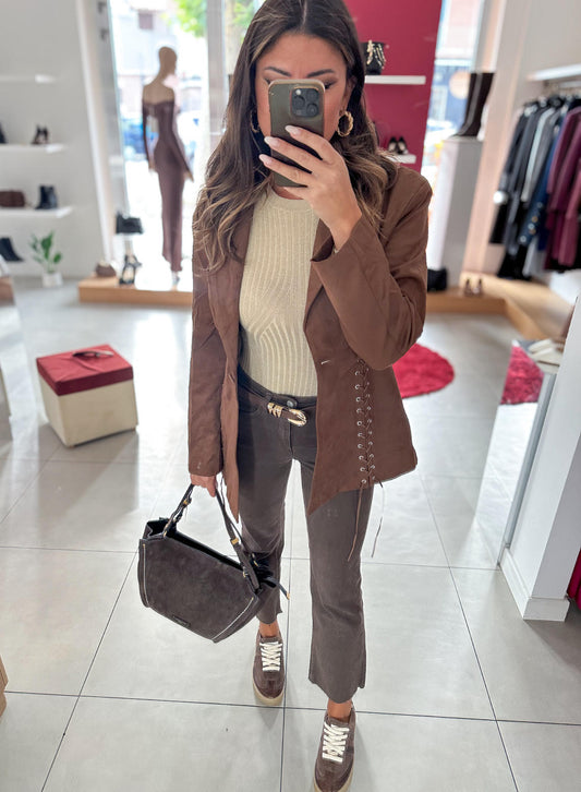 SNEAKERS SCAMOSCIATA MARRONE